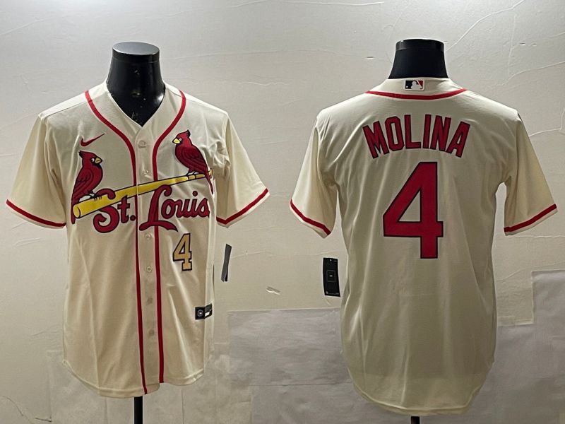 Men St.Louis Cardinals #4 Molina Cream Game 2025 Nike MLB Jersey style 3->st.louis cardinals->MLB Jersey